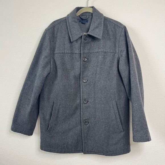 J. Crew Other - J.Crew Men’s S Wool Blend Gray Button Front Lined Winter Topcoat Overcoat Jacket
